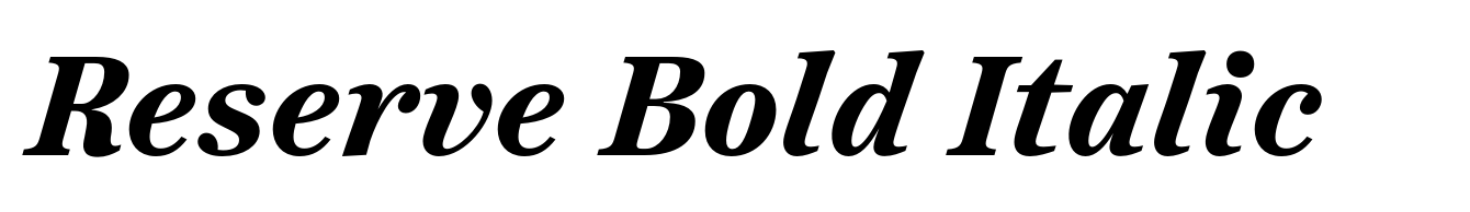 Reserve Bold Italic